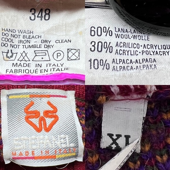 VTG Stefanel Camping Crew Neck Sweater Wool Size XL Outdoors Gopcore Fishing - Picture 4 of 14